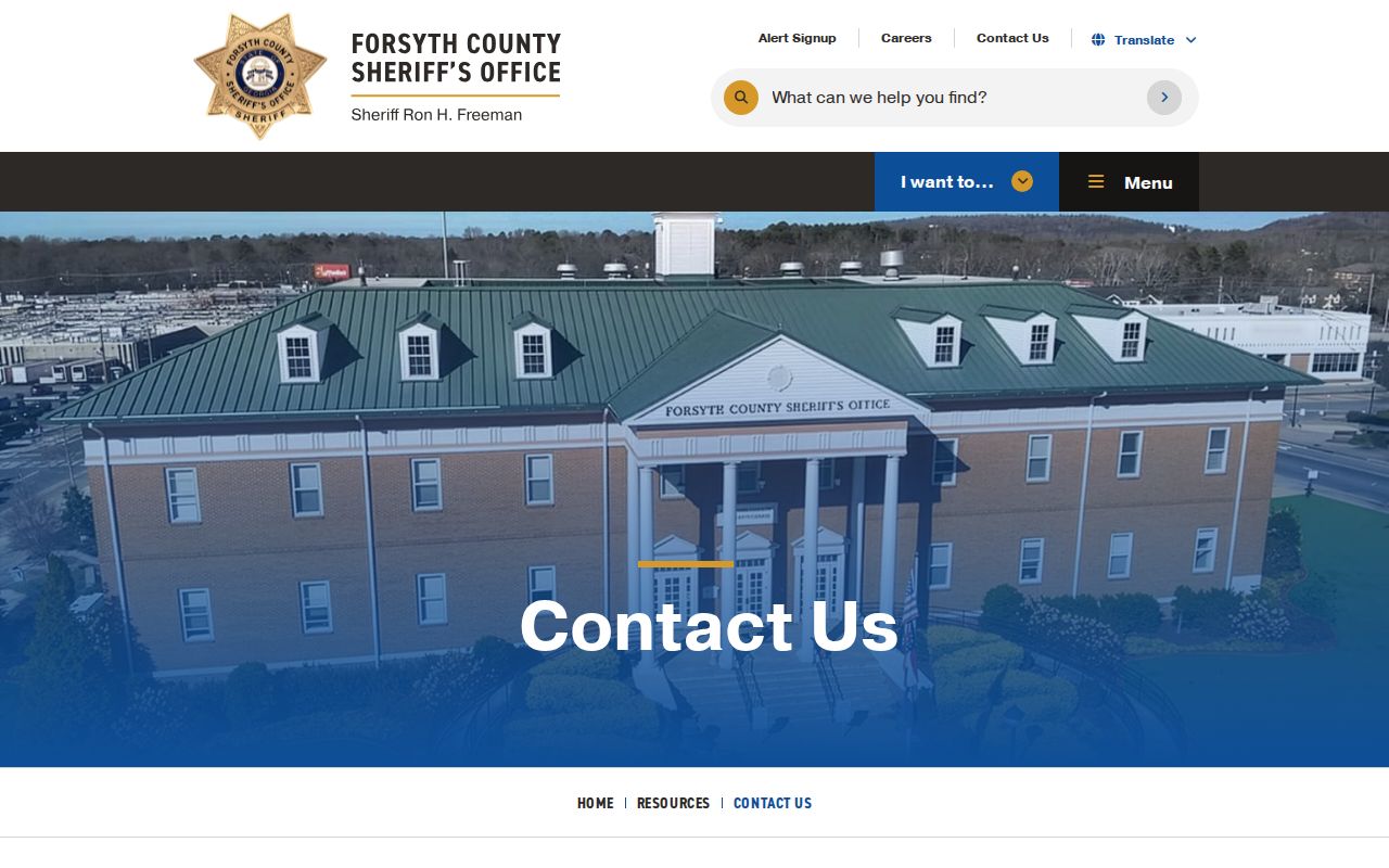 Official Forsyth Sheriff contact page used when a Cumming warrant reaches county custody
