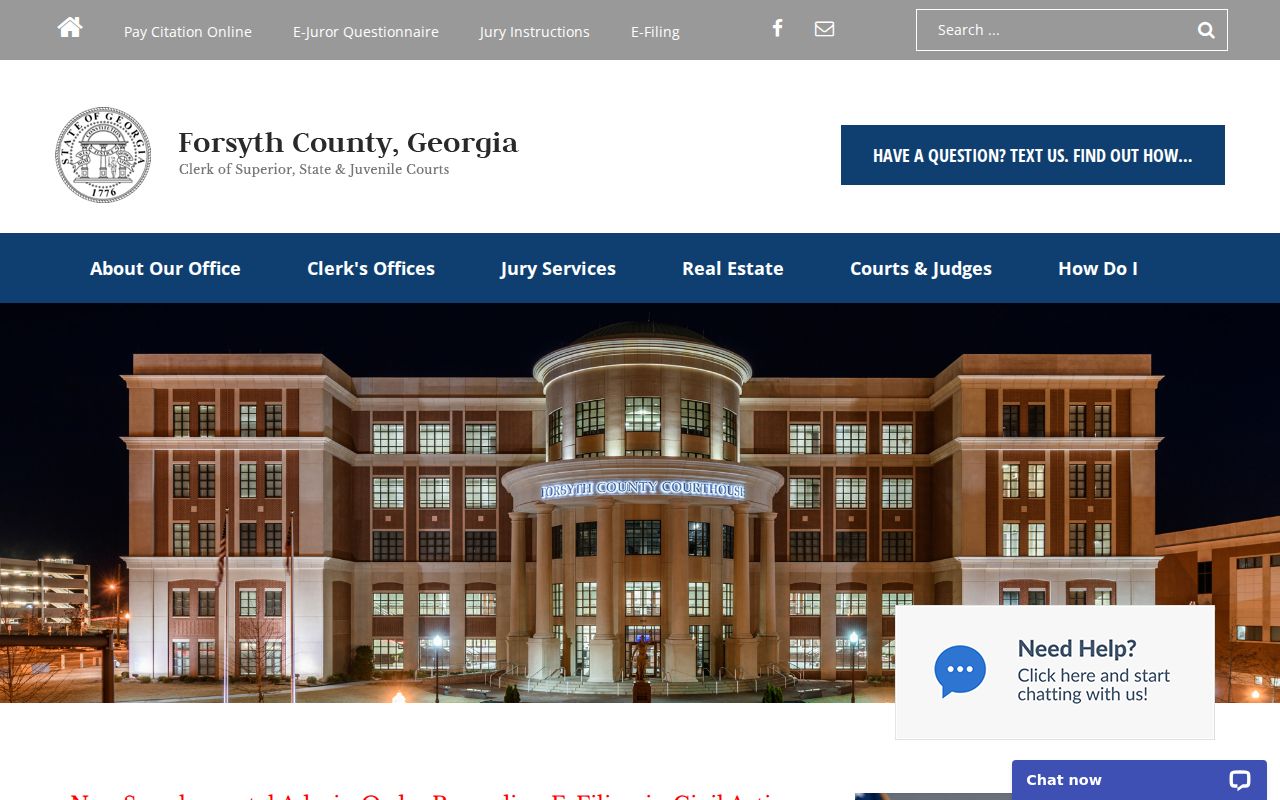Forsyth County warrant lookup Clerk divisions
