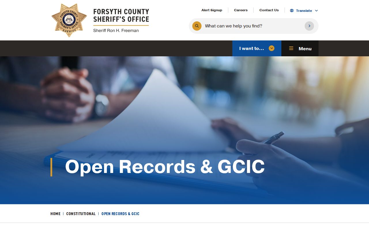 Forsyth County warrant lookup Records Unit information