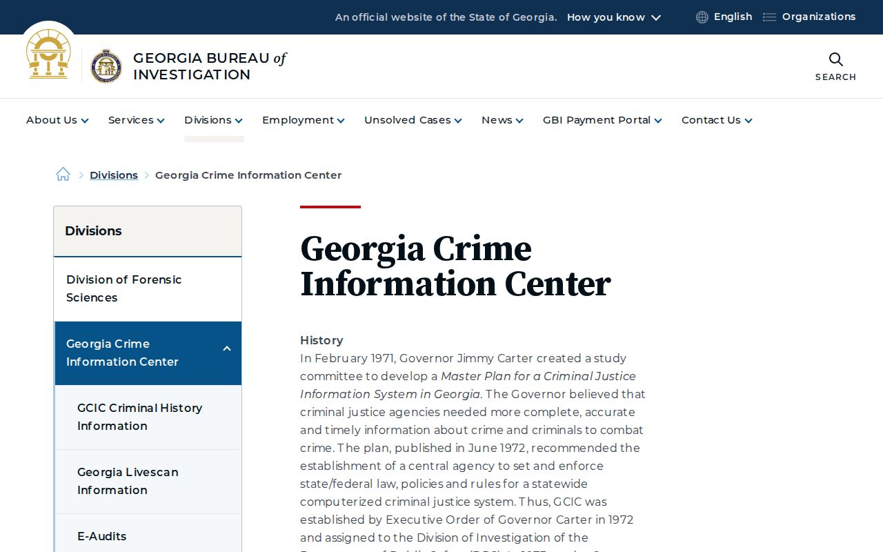 Georgia Crime Information Center information for justice agencies